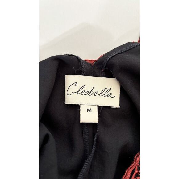 Cleobella Womens Halter Neck Sleeveless Dress Embroidered Floral Size M Black - Picture 8 of 11